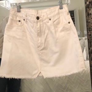 Free People White Denim Skirt